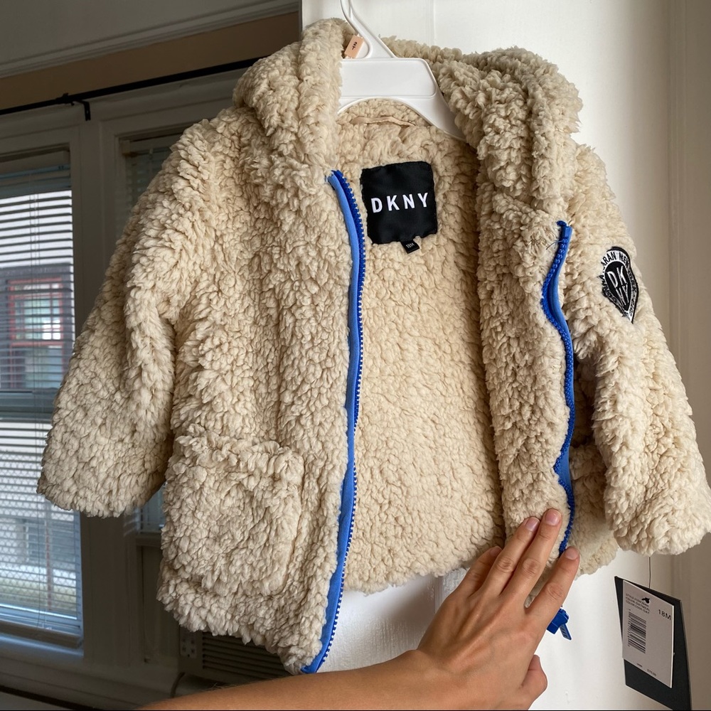 DKNY Baby Boy Shearling Sherpa Jacket 18M - Picture 6 of 9